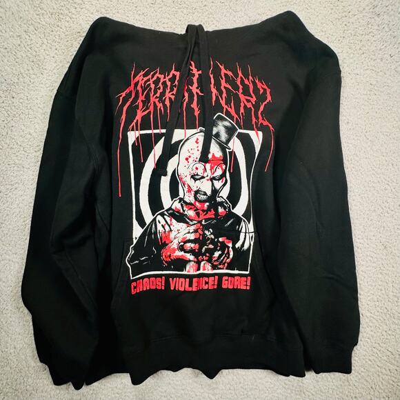Terrifier 2 Hoodie Art The Clown Horror Movie Men's XL Black Chaos Violence Gore - Picture 3 of 8